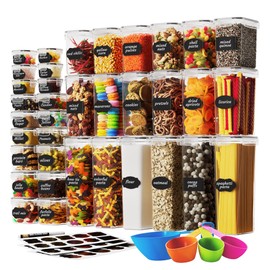 Chef's Path 36-Pack BPA Free Plastic Food Storage Containers with Lids for Kitchen and Pantry Organization