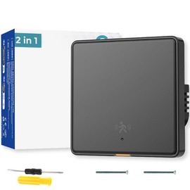 Acmerota WiFi Smart Motion Sensor Motion Detectors 10G Radar Switch Black 1Gang Smart Presence Sensor Wide Range Detection for Home Security Works with Alexa, Google Home