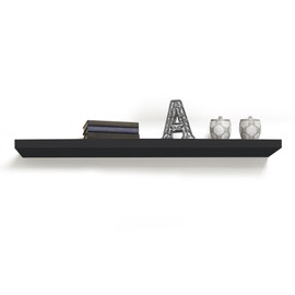 InPlace Durable Shelf with Invisible Brackets - Easy to Install & Remove, Deep Floating Shelves for Wall - MDF Wall Shelf for Living Room, Kitchen & Bedroom - 10.2"D x 35.4"W x 2"H, Espresso, 0191406