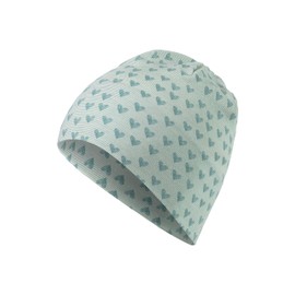 Sterntaler Baby Girl Beanie Baby Slouch Beanie Hearts Hat - Beanie Baby, Children's Beanie, Baby Hat - Made of Jersey with Hearts - Green, Green