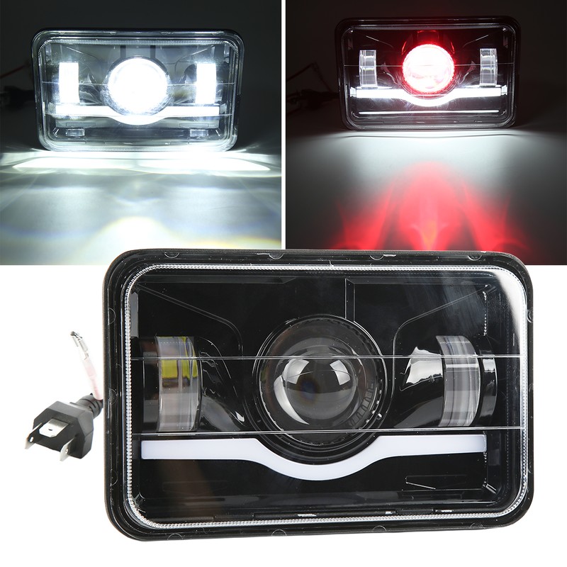 Truck Front Square LED Headlight with High Low Beam DRL