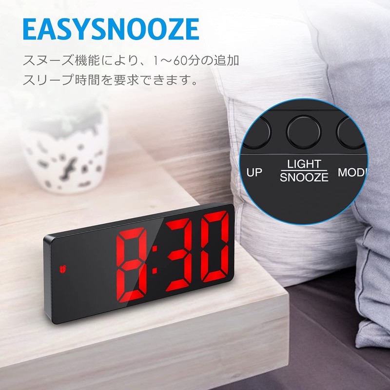 Digital LED Clock, Alarm Clock, Desk Clock, Table Clock, Temperature