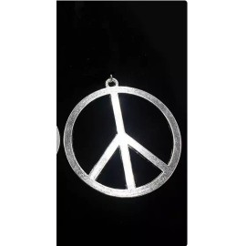 Fashion Jewelry Big Love Peace Symbol Sign Hippie Steel Pendant 22" Sterling silver 925 chain