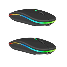 UrbanX Wireless Mouse 2 Pack for Umidigi A9 Pro/Bison/A11 Tab/G3 Tab/F1 – Bluetooth 5.2 & 2.4GHz Rechargeable Laptop Mouse with USB Wireless Adapter, Ergonomic Computer Mouse.