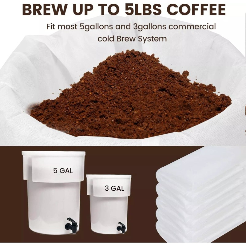 XL 5 gal Cold Brew Disposable Commercial Coffee Filters 20"