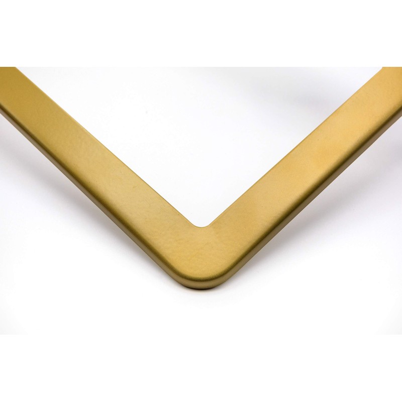 Creathome 2PCs Stainless Steel License Plate Frames with Gold Color