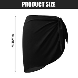 2 Pieces Beach Wrap Sarong, Women's Beach Pareo, Beach Pareo Sarong Throw Ruffles, Wrap Sarong Throw Skirts, Bikini Throw, Multi-Purpose Beach Throw, Short Chiffon Beach Throw Pareo, White