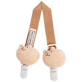Y-1171 pompkins BABY 100% Organic Cotton [Rabbit/Bear/Puppy Series] Style Clip Made in Japan, Bear (Brown)