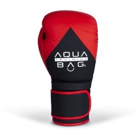Aqua Training Bag 12 oz. Red/Black Flow Boxing Glove with Synthetic Leather Material, Pre-Curved Natural Fit, Moisture-Wicking Lining, Mesh Palms - 2020329697