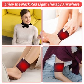 Red Light Therapy Belt,Infrared Red Light Therapy to Relieve Shoulder,Chin,Neck and Hand Wrist Muscle Pain,Red Light Therapy Has a Timed Remote Control,660nm Red Light and 850nm Near-Infrared Light