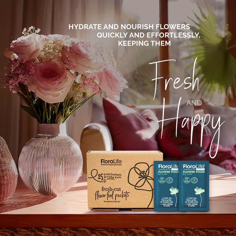 FloraLife Fresh-Cut Flower Food - Sachet Multi-Nutrient & Hydration Solution