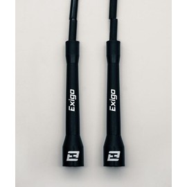 Exigo® Stealth Super Pro Adjustable Beaded Skipping Rope - Jump Rope/Skip (Black)