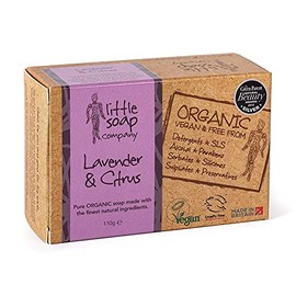 Little Soap Company Organic Soap Bar - with English Lavender & Citrus | Natural, Vegan & Organic (110g)