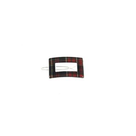 Zac's Alter Ego Cut Out Rectangular Tartan Print Hair Clip