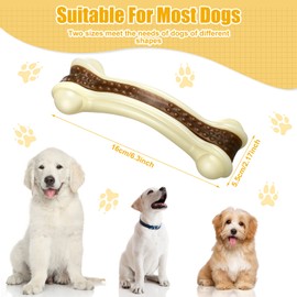 Sosation 3 Pack Chew Toys for Aggressive Chewers, Bone Toys Nylon Beef Flavor Dog Teething Toys for Large/Medium/Small Puppies Breeds(Large, Curved Bone)