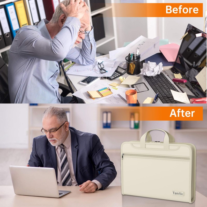 5200℉ Fireproof Accordion File Organizer with Lock, Thickened Document Organizer