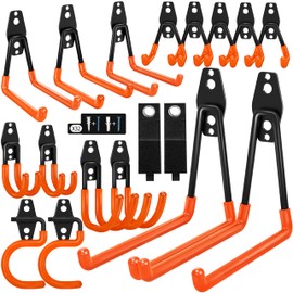 Kodreat 18 Pack Garage Hooks Heavy Duty - Anti-Slip Coating， Garage Storage Hooks for Hanging Bike，Ladder，Garden Tools，Hose