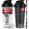 VELOMIX 2 Pack- 28 oz Protein Shaker Bottles for Protein