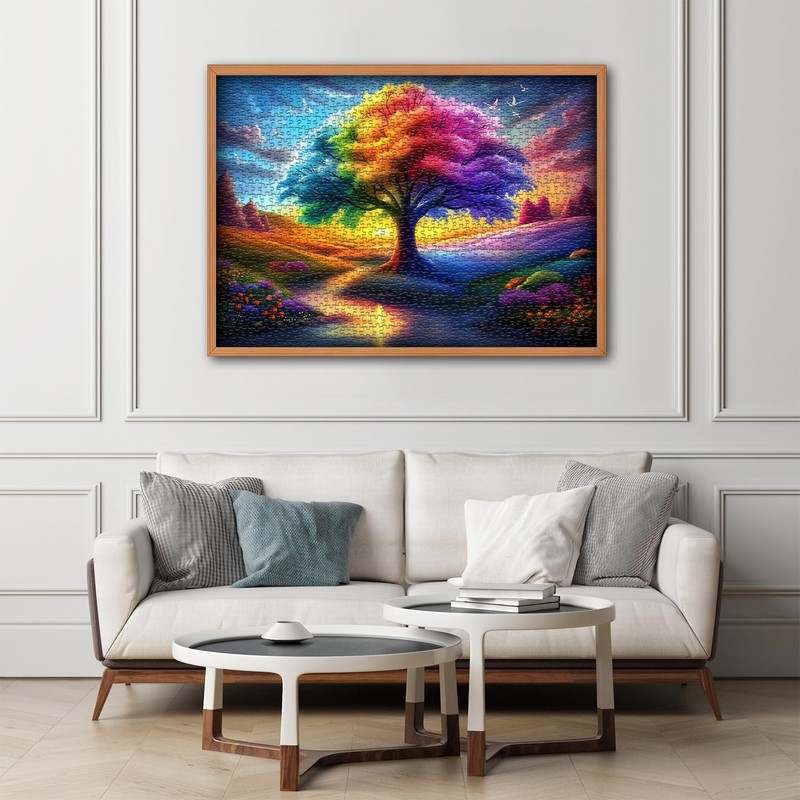 Rainbow Tree of Life Puzzles for Adults 1000 Pieces, Colorful