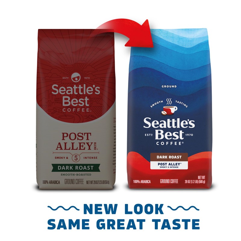 Seattle’s Best Coffee, Dark Roast Ground Coffee, Post Alley, 100%