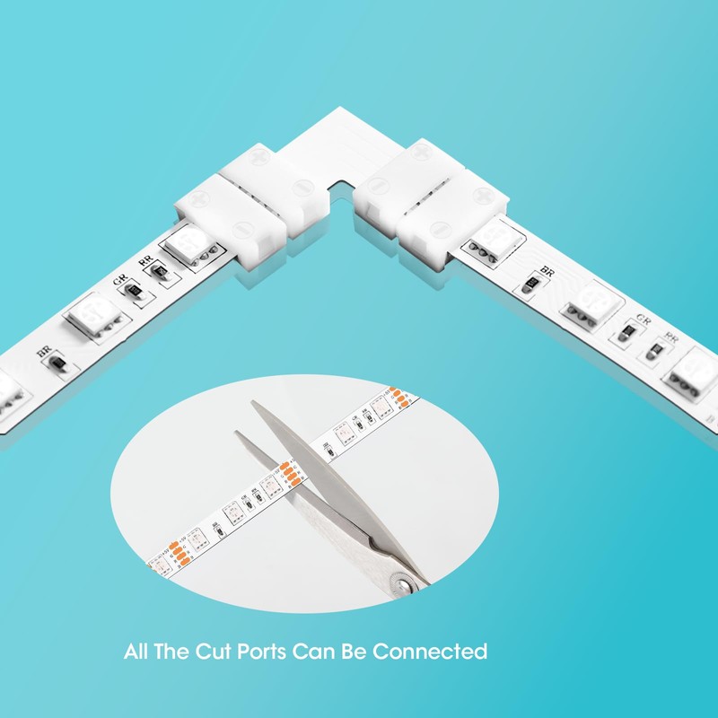WENHSIN 10-Packs L Shape 4-Pin LED Connectors for LED Strip