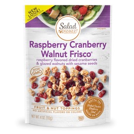 Salad Pizazz Salad Toppers, Raspberry Cranberry Walnut Frisco, 4 Oz (Pack Of 6), Non-GMO (Package may vary)
