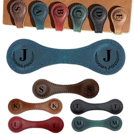 Marcapáginas magnético personalizado de cuero, 26 letras con iniciales personalizadas, marcadores de libro multifuncionales, lindos y significativos, 