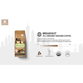 NuEats, All organic ground coffee, Roasted in NYC, 100% Organic beans, Medium roast, Breakfast, 12oz