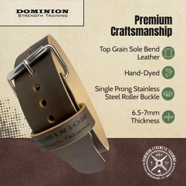 Dominion Strength Training Hand-Dyed Chocolate Slate 3 Inch Single Ply Belts – Premium Support for Powerlifting and Weightlifting