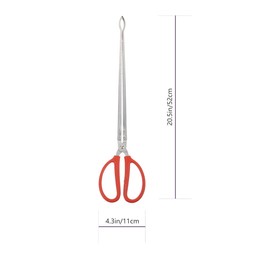 Stainless Steel Snake Grabber Tool for Yard, 20.50" Curved Serrated Long Handle Eel Tongs, Heavy Duty Fish Loach Clamp & Chestnut Picker for Outdoor Camping Gardening