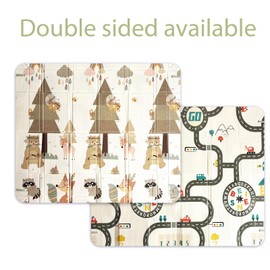 Gutsbox Baby Play Mat Foldable 180 x 150 x 0.6 cm Crawling Mat Baby Foldable Double-Sided Crawling Blanket for Baby Play Mat Children XPE Play Mat Children Non-Slip Waterproof