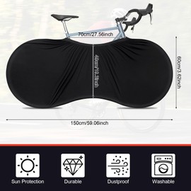 Hejo Washable Bicycle Cover, 150 x 60 cm Bicycle Garage Indoor, Dustproof Bicycle Protective Cover, Bicycle Cover, Bicycle Cover, Bicycle Cover for Bicycles Mountain Bike (Black)