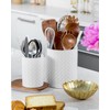 Utensil Holder - 7.1"+5.4" Ceramic Utensil Holder for Kitchen Counter,