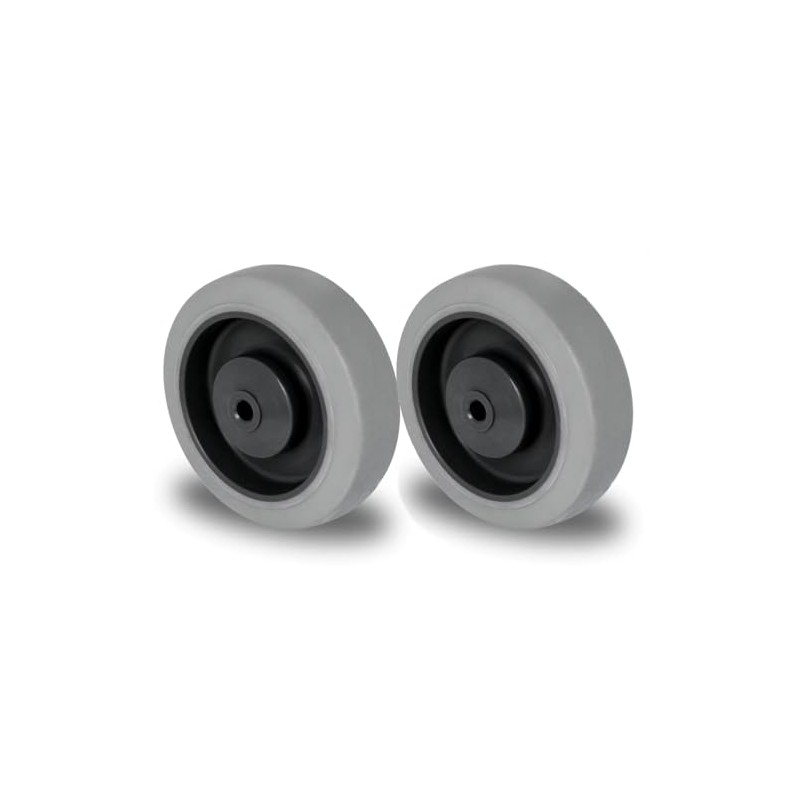 Abrollwerk Set of 2 Installation Wheel 100 mm Rubber Grey