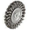 Weiler 17687 4" Stem-Mounted Knot Wire Wheel, .014" Steel Fill,