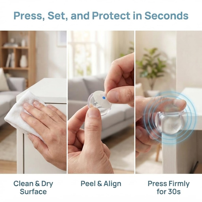 Clear Ball Silicone Corner Protectors 15 Pack Soft Edge Guard