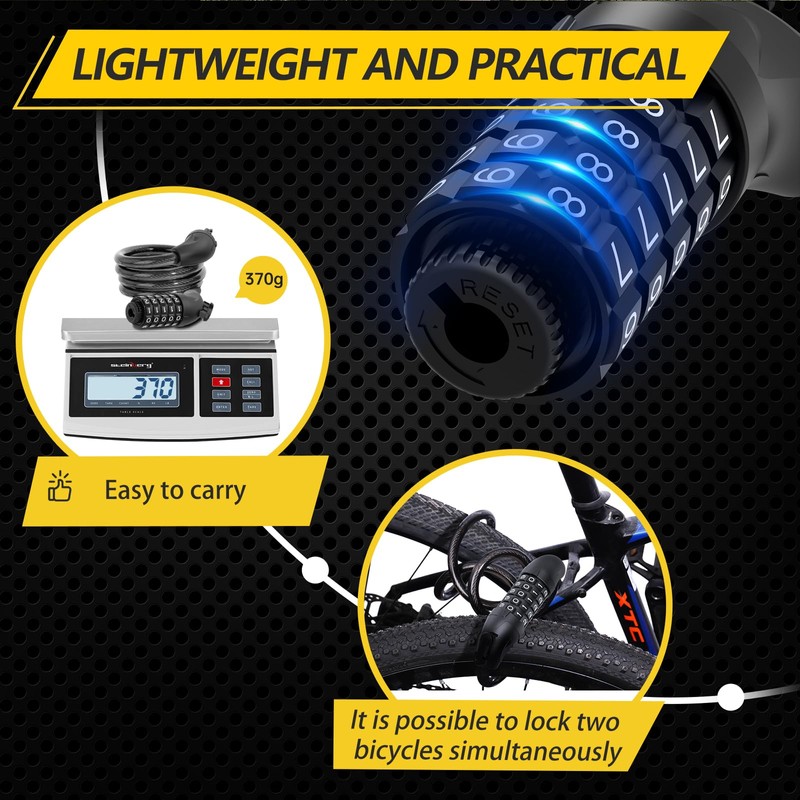 BOLEi Bicycle Lock with Combination Code 12 mm/120 cm I