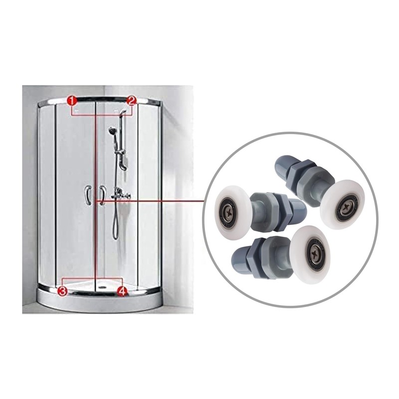 Qikuver Shower Cubicle Rollers, Sliding Door Rollers, Replacement Parts, Shower