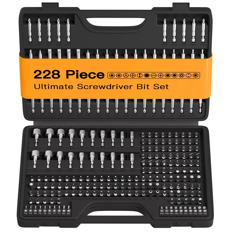 ENERTWIST 228 Pcs Screwdriver Bit Set, CR-V 1/4" Hex Shank