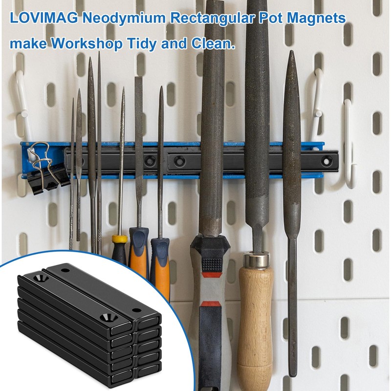 LOVIMAG Neodymium Bar Magnets 80lbs, Strong Cabinet Magnets for Closure,