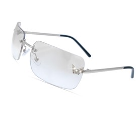 Mriendao Rimless Y2K Sunglasses for Women Men Fashion Wrap Around Sunglasses Tinted Lens 2000s Sun Glasses Shades Butterfly