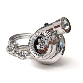 Boostnatics Rechargeable Electric Turbo Keychain w/Sounds & LED (Chrome)