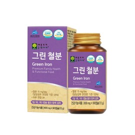 Apple Tree Kim Pharmacist's Place 애플트리김약사네 그린 철분 임신준비 임산부 여성 영양제 자연유래 철분제 90캡슐x1통 Apple Tree Kim Doctor's Green Iron Supplement for Pregnancy Preparation, Pregnant Women, Nutritional Supplement, Naturally Derived Iron, 90 Capsules x 1 Bottle