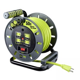 Masterplug Extension Cord Reel (50 ft.) with Wall Mount