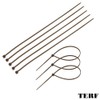 TERF® 100 Pcs Brown Cable Ties 100mm (4'') X 2.5mm