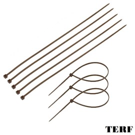 TERF® 100 Pcs Brown Cable Ties 100mm (4'') X 2.5mm Premium Nylon Zip Ties Wraps Secure Self Locking Mechanism Small Plastic Tie for Home Office Garden Garage Workshop and DIY
