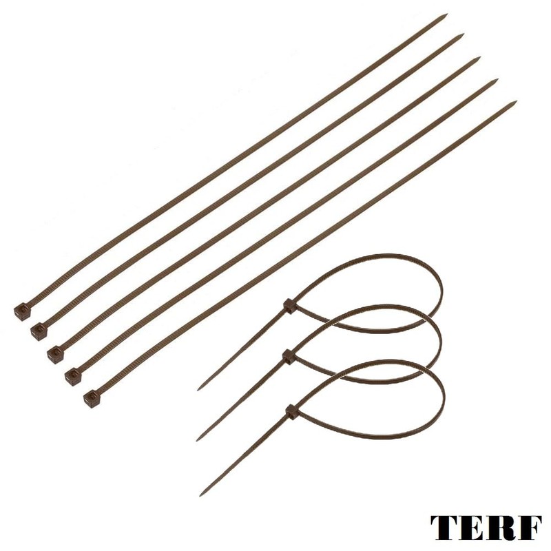 TERF® 100 Pcs Brown Cable Ties 100mm (4'') X 2.5mm
