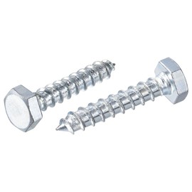 sourcing map Hex Lag Screws, M10 x 50mm Carbon Steel Zinc Plated Full Thread Self-Tapping Bolts for Wood Screw 10Pcs