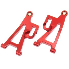 Treehobby Aluminum Upgrades Replacement Accessories Compatible with Hyper Go H14bm MJX 14209 14210 1/14 RC Upgrade Parts,Red (Front Upper and Front Lower Swing Arms)