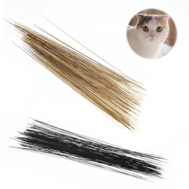 300PCS Simulated Cat Whiskers for Face Costume, Craft Animal Whiskers Black and Brown 3 Inch Faux Fur Needle Felting Animal Whisker for Crafting
